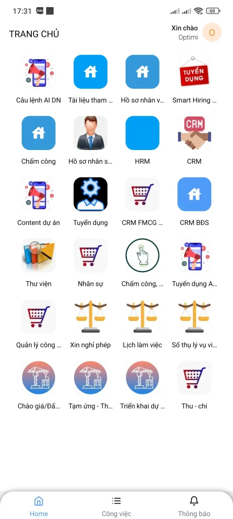 Phần mềm quản lý doanh nghiệp mobile app